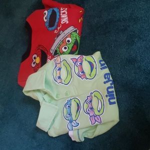 Mutant Ninja Turtles Polo & Sesame Street Long Sleeve Shirts 24 M